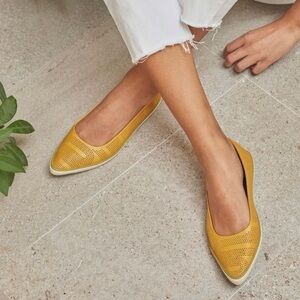 Coclico Usha Sneaker Pointy Toe Perforated Leather Flats Size 7.5